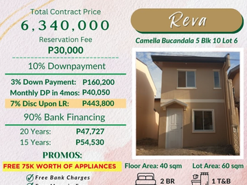 Rfo unit with 2-4 bedrooms in Camella Bucandala in Imus Cavite