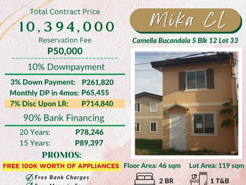 Rfo unit with 2-4 bedrooms in Camella Bucandala in Imus Cavite