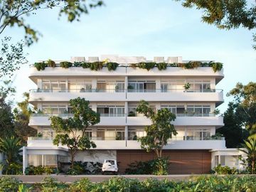 Departamento con alberca y jardin privado, tina y vanity room, area para mascotas, cigar lounge, gimnasio coworking y mas en venta Merida Norte