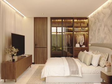 Departamento con alberca y jardin privado, tina y vanity room, area para mascotas, cigar lounge, gimnasio coworking y mas en venta Merida Norte