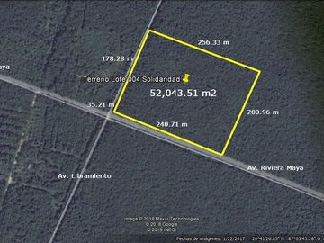 Terreno en venta en Playa del Carmen de 5.2 hectareas