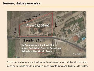 Venta de Terreno Comercial en Grocio Prado, Chincha, Ica