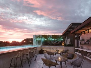 Departamento amplio con alberca privada y amenidades en venta Aldea Zamá