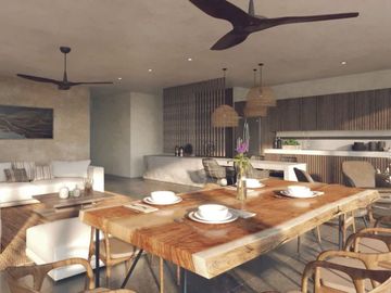 Departamento amplio con alberca privada y amenidades en venta Aldea Zamá