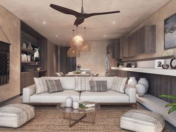 Departamento amplio con alberca privada y amenidades en venta Aldea Zamá
