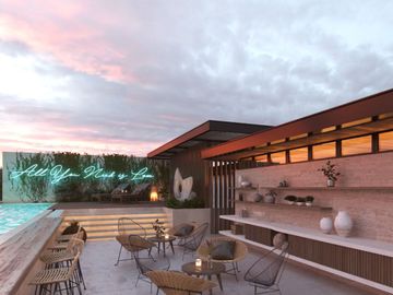 Departamento amplio con alberca privada y amenidades en venta Aldea Zamá