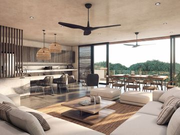 Departamento amplio con alberca privada y amenidades en venta Aldea Zamá