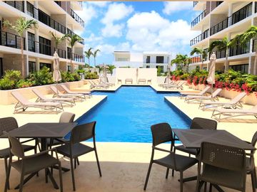 A104:Venta Hermoso Depto Amueblado 3 rec en Planta Baja en Cancún