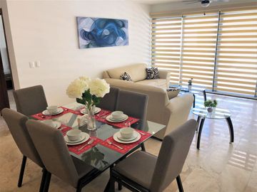 A104:Venta Hermoso Depto Amueblado 3 rec en Planta Baja en Cancún