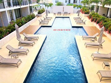 A104:Venta Hermoso Depto Amueblado 3 rec en Planta Baja en Cancún