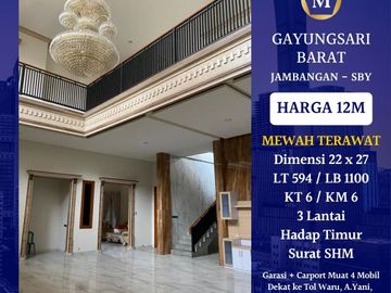 Rumah Bangunan Baru Gayungsari Barat Jambangan Mewah Terawat dkt Ahmad Yani Waru Royal Plaza