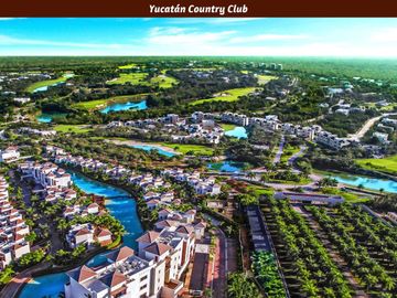 Departamento con vista al campo de golf y lago, en Yucatan Country Club, venta Mérida.