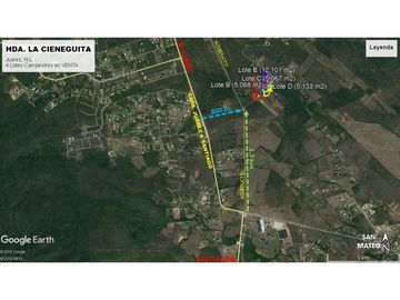 VENTA 4 Lotes Campestres en La CIENEGUITA a 800 m Carr. Juarez-Santiago, Tranqui