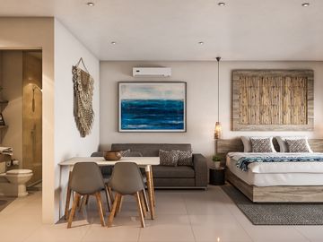 Estudios AMUEBLADOS Y EQUIPADOS CON VISTA AL MAR EN PLAYA DEL CARMEN