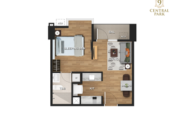 Preselling Studio unit with balcony (36.50 SQM - 14th floor) in 9 Central Park - First every residential tower in NGC - Northwin Global City, Marilao 