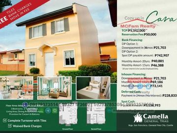 House and Lot For Sale in General Trias Cavite - Camella General Trias