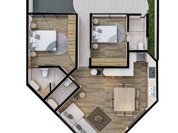DEPARTAMENTOS DE 1 HABITACIÓN EN VENTA EN TULUM AMUEBLADO