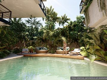 DEPARTAMENTOS EN TULUM A SÓLO 4 MINUTOS DE LA PLAYA, AMUEBLADOS Y EQUIPADOS