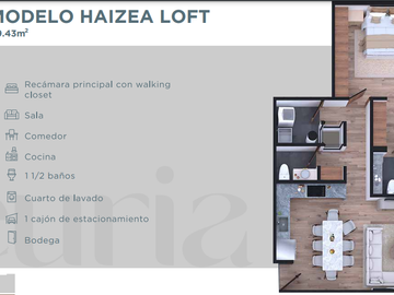 Departamento de una recamara en la Garita, excelente para inversión
