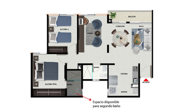 Tipo 60,53m²